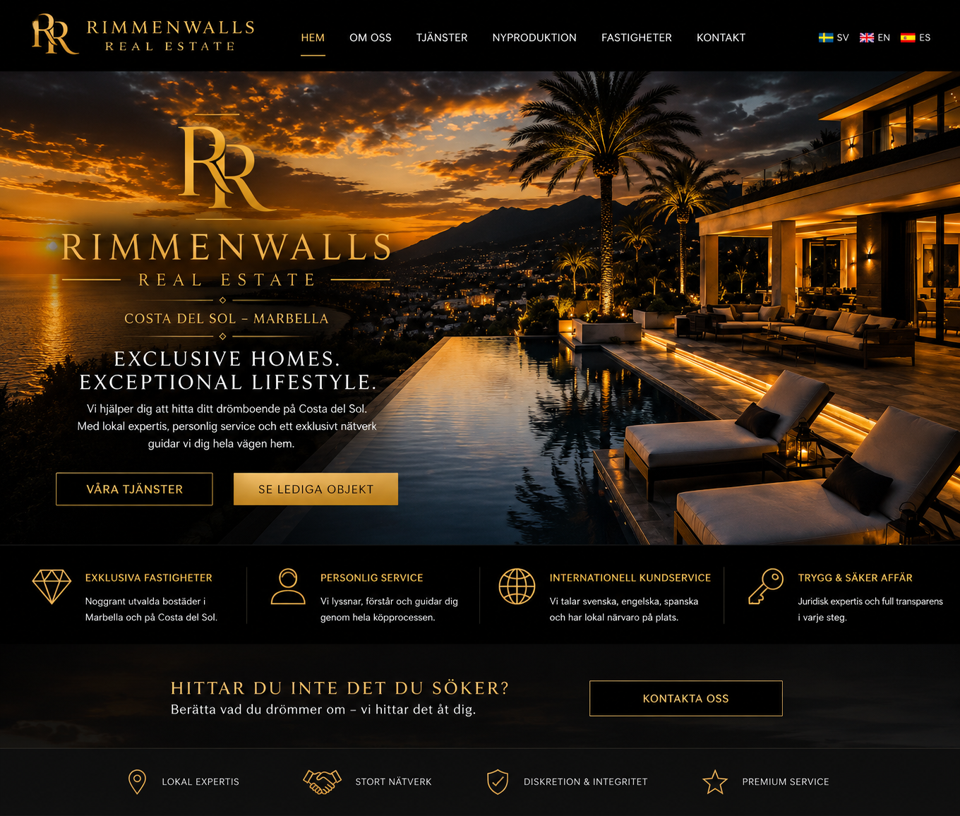 Rimmenwalls Real Estate luxury villa sunset design